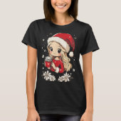 Kerstman Santa Girl Koffiebloem Kinder Santa Wome T-shirt (Voorkant)