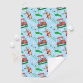Kerstman Santa Golft Met Rendier Patroon Golfhanddoek (Insitu)
