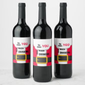 Kerstman Santa Hij Ziet Je Als Je Drinkt Wijn Etiket (Flessen)