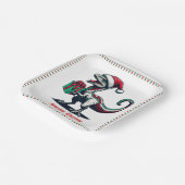 Kerstman Santa hoed raptor Papieren Bordje (Gebogen)