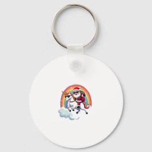 Kerstman Santa Ridder Eenhoorn Xmas Meisjes Vrouwe Sleutelhanger