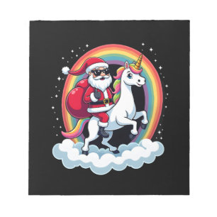 Kerstman Santa Ridding Eenhoorn Xmas Meisjes Vrouw Notitieblok