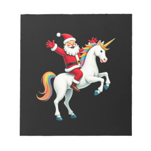 Kerstman Santa Ridding Eenhoorn Xmas Meisjes Vrouw Notitieblok