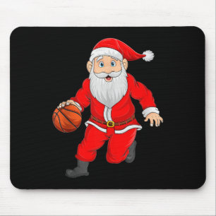 Kerstman Santa speelt basketbal Xmas grappige T-sh Muismat