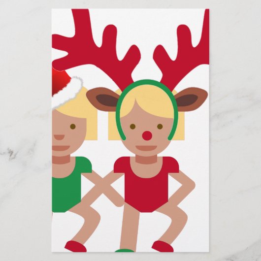 kerstman santa twint emoji briefpapier (Voorkant)