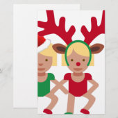 kerstman santa twint emoji briefpapier (Voorkant / Achterkant)