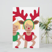 kerstman santa twint emoji briefpapier (Staand voorkant)