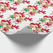 kerstman santa twint emoji cadeaupapier (Hoek)