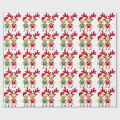 kerstman santa twint emoji cadeaupapier (Vlak)