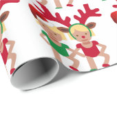 kerstman santa twint emoji cadeaupapier (Rol Hoek)