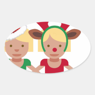 kerstman santa twint emoji ovale sticker