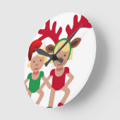 kerstman santa twint emoji ronde klok (Hoek)