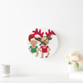 kerstman santa twint emoji ronde klok (Huis)