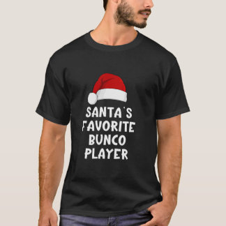 Kerstman Santa's favoriete Bunco-speler Grappige d T-shirt