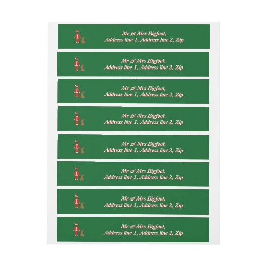 Kerstman Sasquatch en Jackalope Kerst Custom Adreslabel Wikkel (Vel)