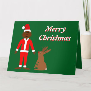 Kerstman Sasquatch en Jackalope Kerst Custom Kaart