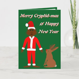 Kerstman Sasquatch en Jackalope Kerst Custom Kaart