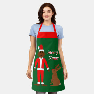 Kerstman Sasquatch en Jackalope Kerst Custom Schort