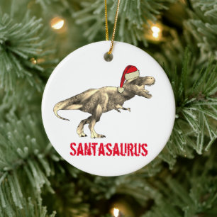 Kerstman saurus Kerst Dinosaurus Enge T Rex Elf Keramisch Ornament