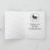 Kerstman Saus hond (S zwart & lichtbruin) Grappig Kaart (Binnen)