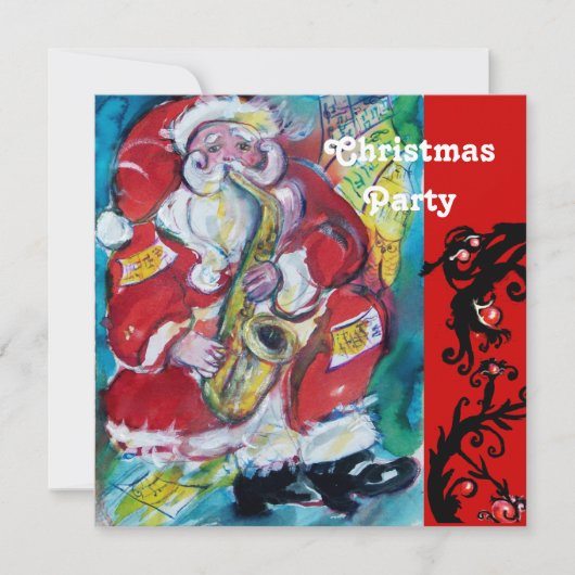 KERSTMAN & SAX, KERSTPARTY KAART (Voorkant)