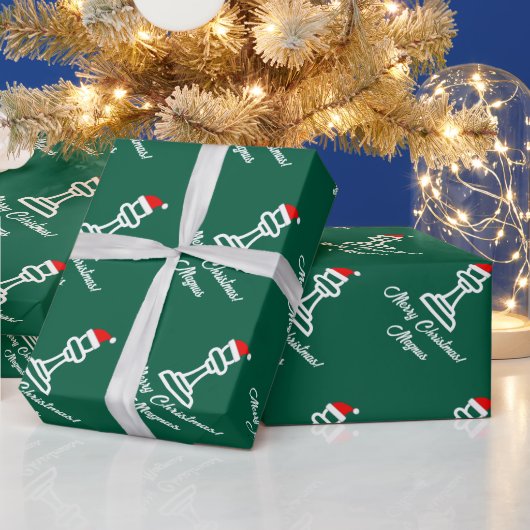 Kerstman schaakpion gepersonaliseerd Kerstmis Cadeaupapier (Feestdagen)