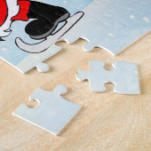 Kerstman Schaatsen Bij De Noordpool Legpuzzel (Zijkant)