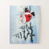 Kerstman Schaatsen Bij De Noordpool Legpuzzel (Verticaal)