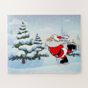 Kerstman Schaatsen Bij De Noordpool Legpuzzel