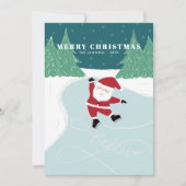 Kerstman schaatsen - Niet-foto platte kerstkaart (Voorkant)