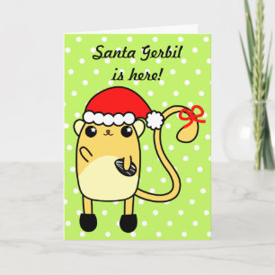 Kerstman Schattigee Gerbil Kaart