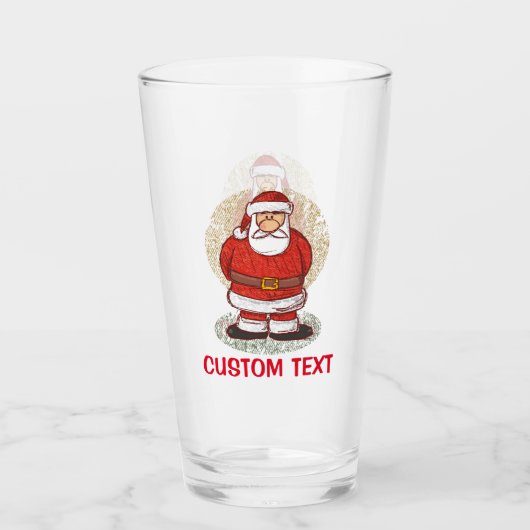 Kerstman schets glas (Voorkant)