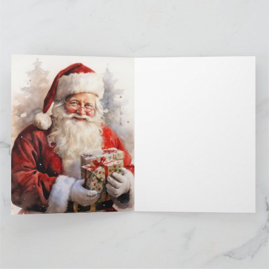 Kerstman schilderen met cadeaus kaart (Binnen)