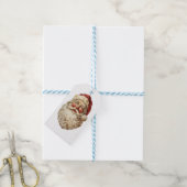 Kerstman schilderij cadeaulabel (Met Touw)