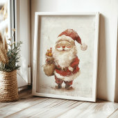 Kerstman Schilderij Vintage Vader Kerstman Poster