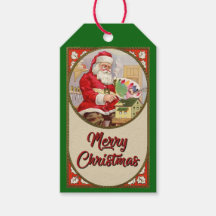 Kerstman Schildert Een Poppenhuis Cadeaubijslagen