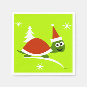 Kerstman Schildpad Kerst Papieren Feestservetten Servet