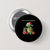 Kerstman Schildpad Kerstmis Horrorsweater Grappig Ronde Button 5,7 Cm (Voorkant /achterkant)