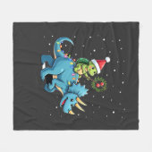 Kerstman Schildpad Ridder T-Rex Rendier Kerst Lich Fleece Deken (Voorkant (Horizontaal))