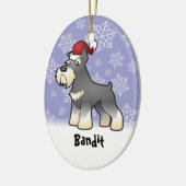 Kerstman Schnauzer (voeg uw huisdiernaam toe) Keramisch Ornament (Links)