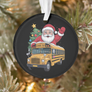 Kerstman Schoolbus Kerstboom Chauffeur Kerstmis Ornament