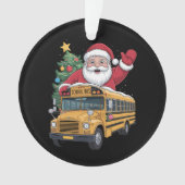 Kerstman Schoolbus Kerstboom Chauffeur Kerstmis Ornament (voorkant)