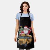 Kerstman Schoolbus Kerstboom Chauffeur Xmas Schort (Gedragen)