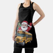 Kerstman Schoolbus Kerstboom Chauffeur Xmas Schort (Insitu)