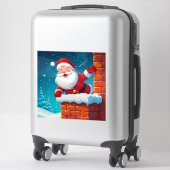 Kerstman Schoorsteen Kerststicker Sticker (Koffer)