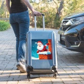 Kerstman Schoorsteen Kerststicker Sticker (Koffer Insitu)