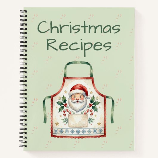 Kerstman Schort Kerst Recepten Notitieboek (Voorkant)