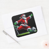 Kerstman scoort op kerstavond Voetbal! Vierkante Sticker (Envelop)