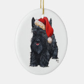 Kerstman Scottie Hond Ornament (Rechts)