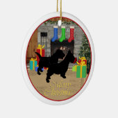 Kerstman Scottie Hond Ornament (Rechts)